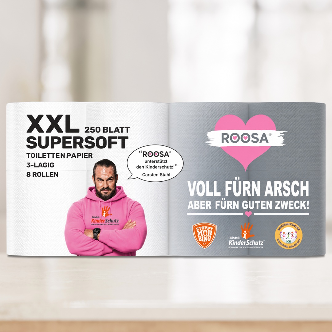 ROOSA Toilettenpapier weiss 56 Rollen, ROOSA® Toilettenpapier, Supersoft, 250 Blatt, Weiss – Bild 1